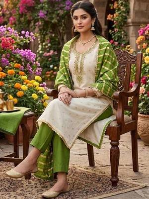Embroidered Unstitched Dress Material 2