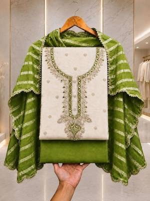 Embroidered Unstitched Dress Material 4