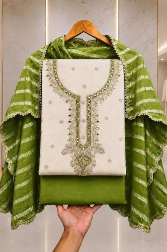 Embroidered Unstitched Dress Material