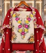 Embellished Unstitched Dress Material