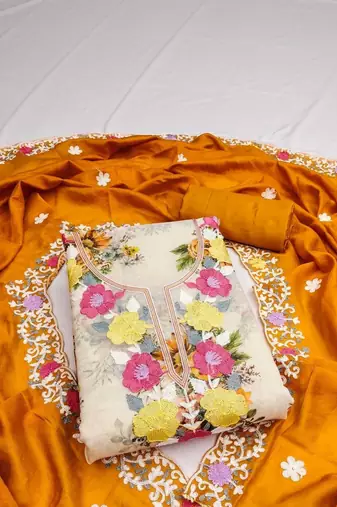 Embellished Unstitched Dress Material