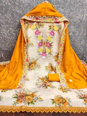 Embellished Unstitched Dress Material 5