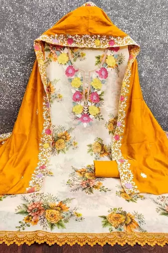 Embellished Unstitched Dress Material