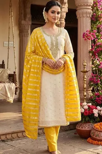 Embroidered Unstitched Dress Material