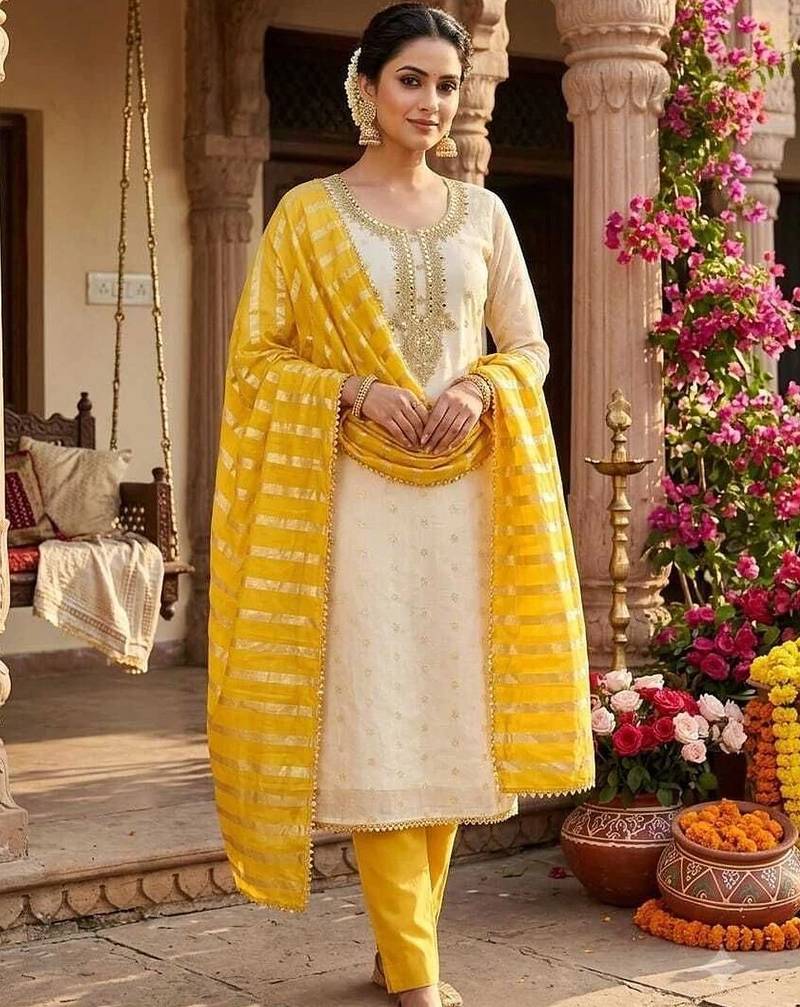 Embroidered Unstitched Dress Material