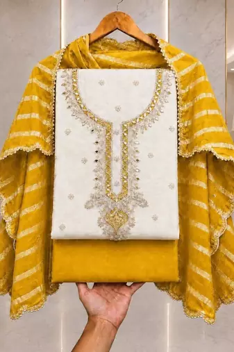 Embroidered Unstitched Dress Material
