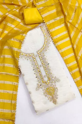 Embroidered Unstitched Dress Material