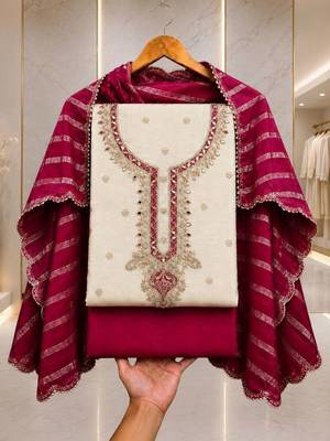 Embroidered Unstitched Dress Material 2