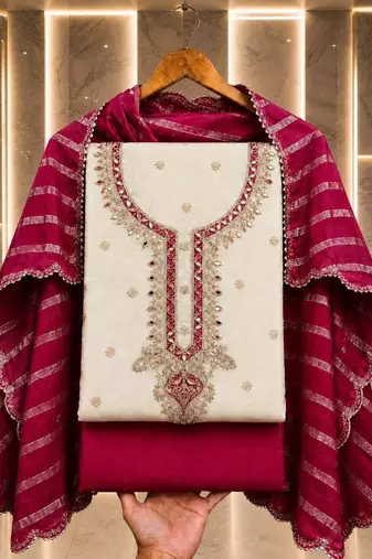 Embroidered Unstitched Dress Material