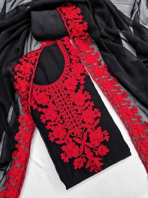 Embroidered Unstitched Dress Material 3