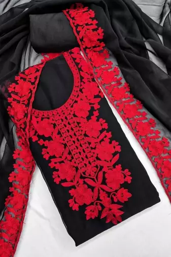 Embroidered Unstitched Dress Material
