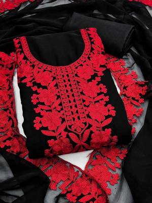 Embroidered Unstitched Dress Material 4