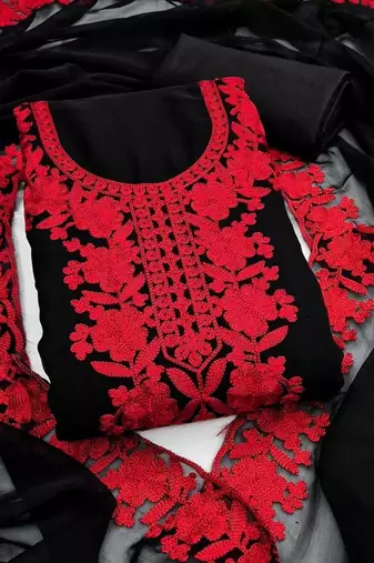 Embroidered Unstitched Dress Material