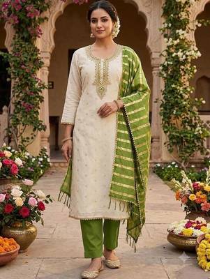 Embroidered Unstitched Dress Material 1