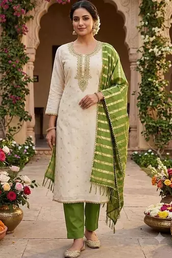 Embroidered Unstitched Dress Material