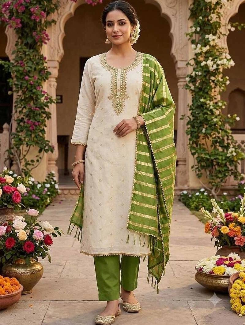 Embroidered Unstitched Dress Material