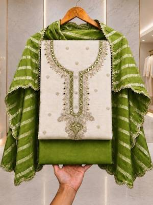 Embroidered Unstitched Dress Material 2