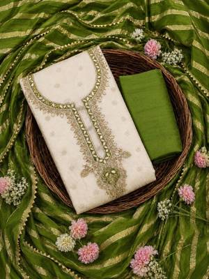 Embroidered Unstitched Dress Material 3