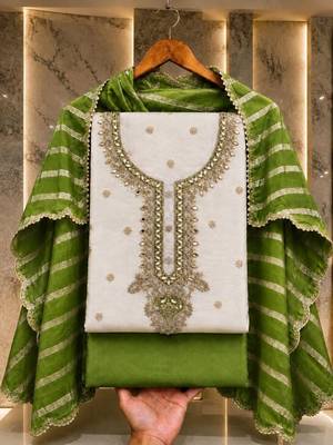 Embroidered Unstitched Dress Material 4