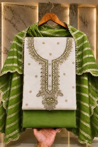 Embroidered Unstitched Dress Material
