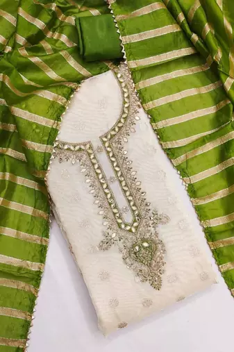 Embroidered Unstitched Dress Material