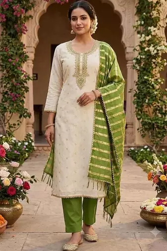 Embroidered Unstitched Dress Material