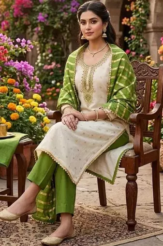 Embroidered Unstitched Dress Material