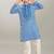 Boys striped thread work mandarin collar kurta with pyjamas