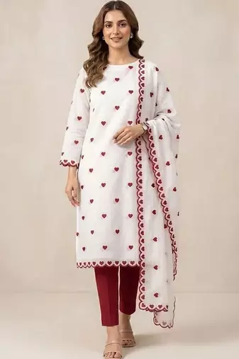 Embroidered Unstitched Dress Material