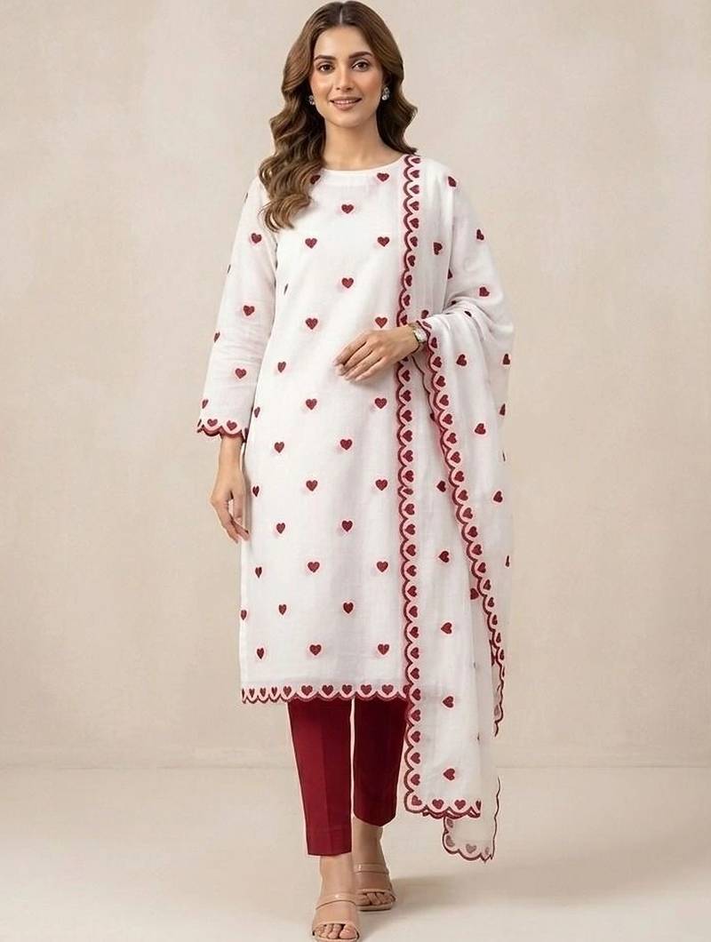 Embroidered Unstitched Dress Material