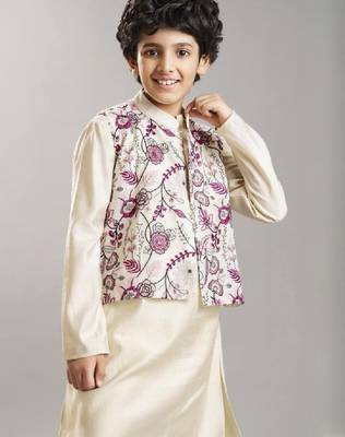 Boys regular kurta set with jacket 2