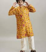 Boys ethnic motifs printed kurta with pyjama
