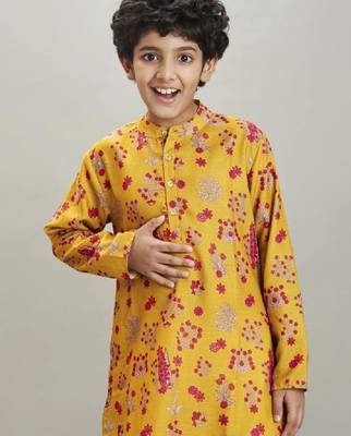 Boys ethnic motifs printed kurta with pyjama 2