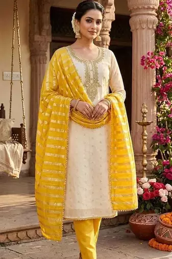 Embroidered Unstitched Dress Material