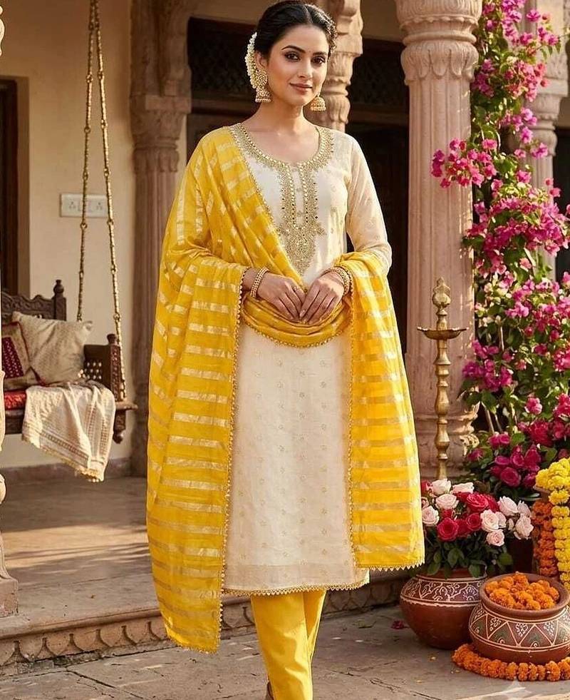 Embroidered Unstitched Dress Material