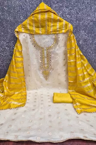 Embroidered Unstitched Dress Material