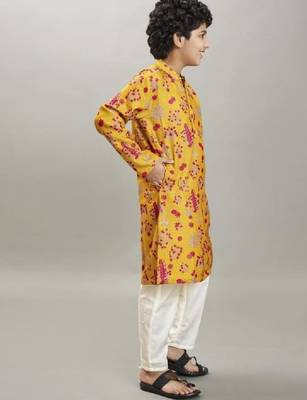Boys ethnic motifs printed kurta with pyjama 3