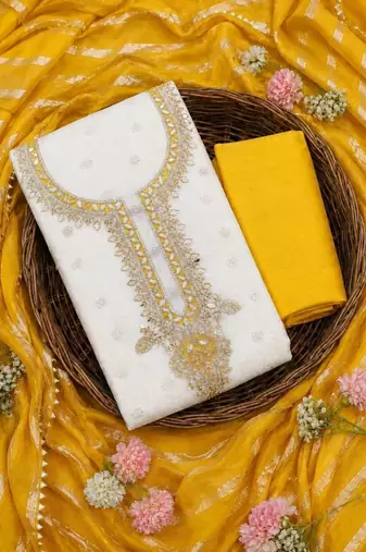 Embroidered Unstitched Dress Material