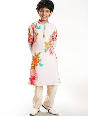 Boys floral printed kurta with pyjama 1