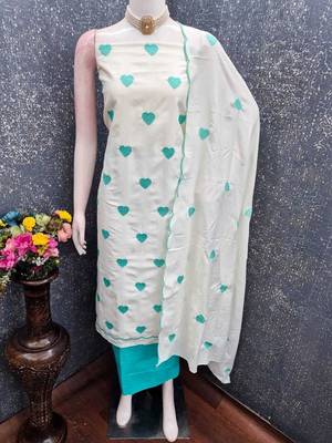 Embroidered Unstitched Dress Material 1