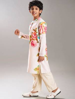 Boys floral printed kurta with pyjama 3