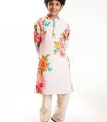 Boys floral printed regular kurta with pyjamas