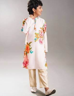Boys floral printed kurta with pyjama 4