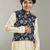 Boys printed regular kurta with pyjamas & nehru jacket