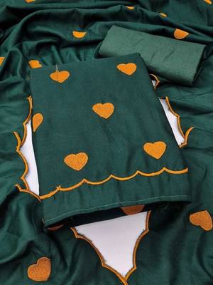 Embroidered Art Silk Unstitched Dress Material 1