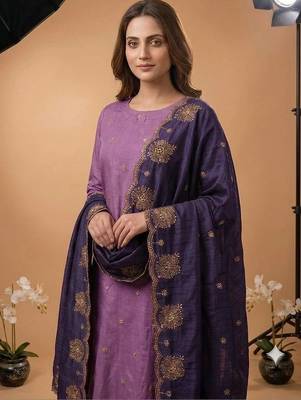 Embellished Unstitched Dress Material 1