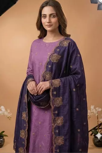 Embellished Unstitched Dress Material