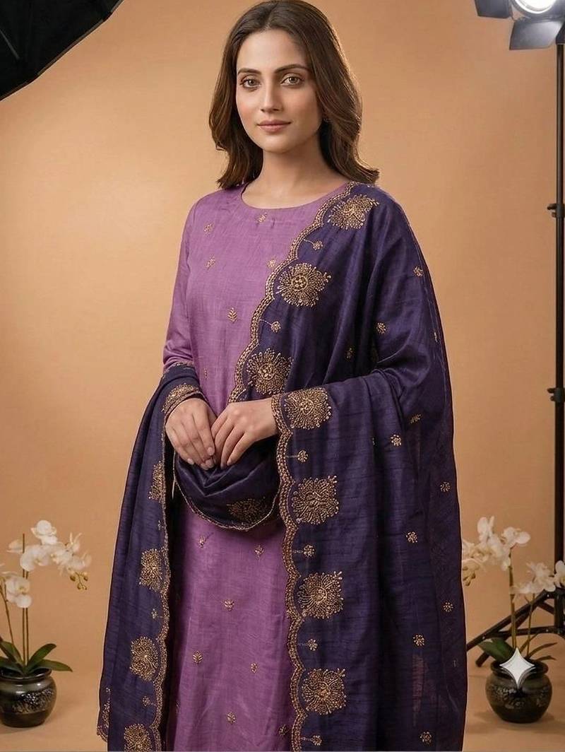 Embellished Unstitched Dress Material