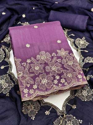 Embellished Unstitched Dress Material 4