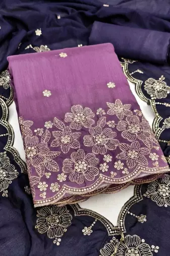 Embellished Unstitched Dress Material